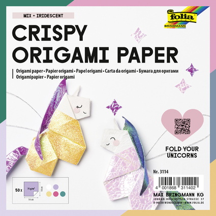 folia Faltbltter Crispy Origami Paper Punkt & Kristall