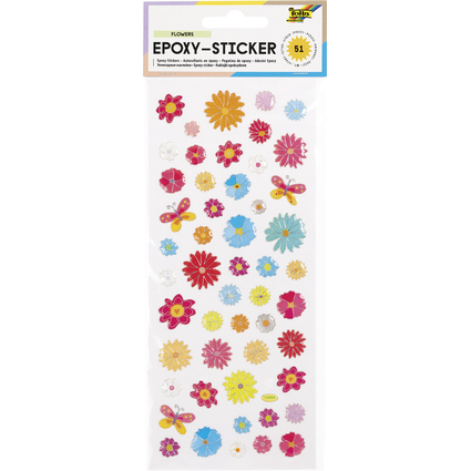 folia Epoxy-Sticker FLOWERS, 3D-Effekt
