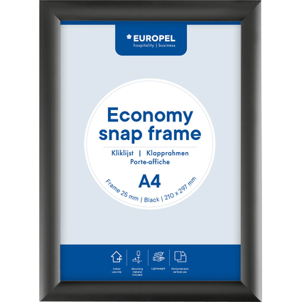 EUROPEL Plakatrahmen ECONOMY, DIN A4, 25 mm, schwarz