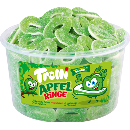 Trolli Fruchtgummi APFELRINGE, 150er Runddose