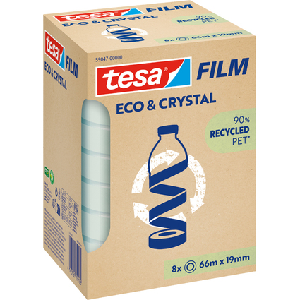 tesa Film ECO & CRYSTAL, transparent, 19 mm x 66 m