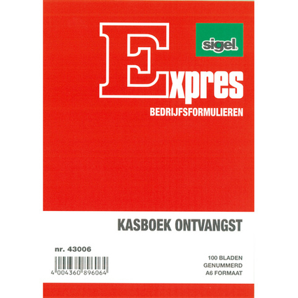 Expres Kasboek Ontvangst, A6 staand, 100 vel