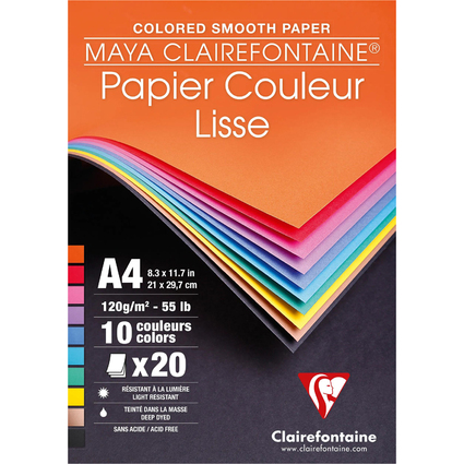 Clairefontaine Tonpapierblock MAYA, DIN A4, 20 Blatt