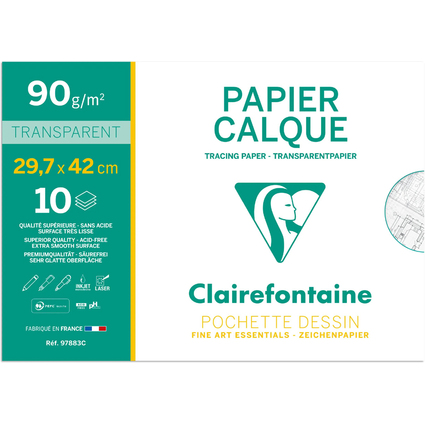 Clairefontaine Transparentpapier, 90/95 g/qm, DIN A3