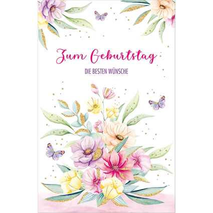 SUSY CARD Geburtstagskarte Wish and Bloom "Blumengesteck"