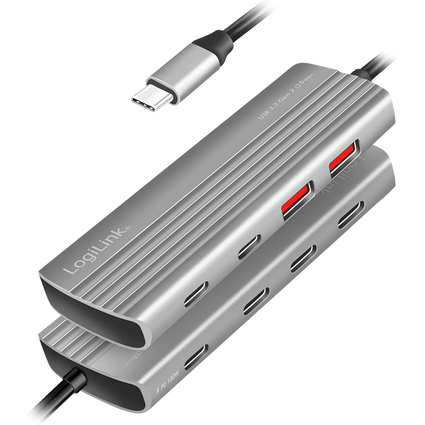 LogiLink USB 3.2 Ultra-Slim-Hub, 7-Port, 2x USB-A, 5x USB-C