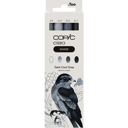 COPIC Marker ciao, 3+1 Set SHADE "Dark Cool Gray"