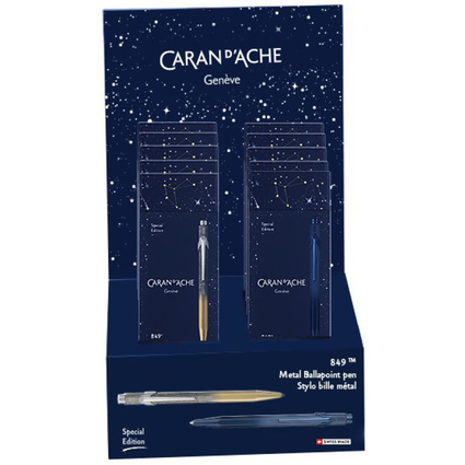 CARAN D'ACHE Druckkugelschreiber 849 COSMIC BLUE, Display