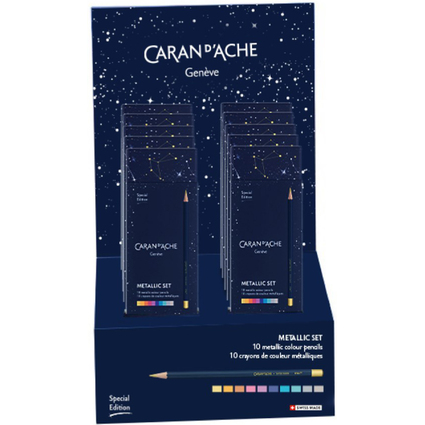 CARAN D'ACHE Farbstifte COSMIC BLUE, 10er Display