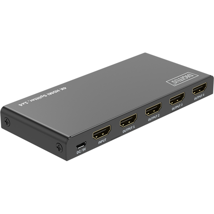 DIGITUS 4K HDMI Splitter, 1x4, 4K/60Hz HDCP 2.2, schwarz