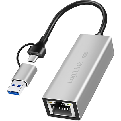 LogiLink USB auf RJ45 Ethernet Netzwerkadapter, grau