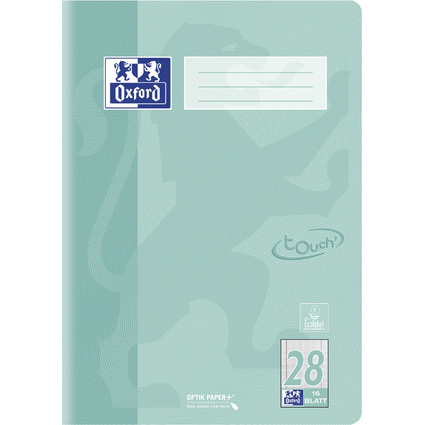 Oxford Schulheft Touch Pastell, DIN A4, Lineatur 28, grn