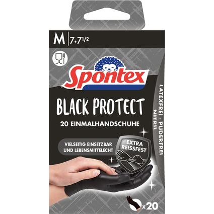 Spontex Nitril-Handschuh Black Protect, Gre M, schwarz