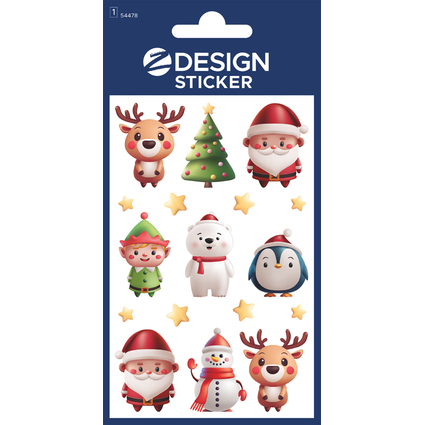 ZDesign Weihnachts-Sticker "Glitter Figuren"