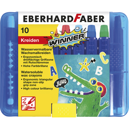 EBERHARD FABER Dreikant-Wachsmalkreide WINNER, 10er Etui