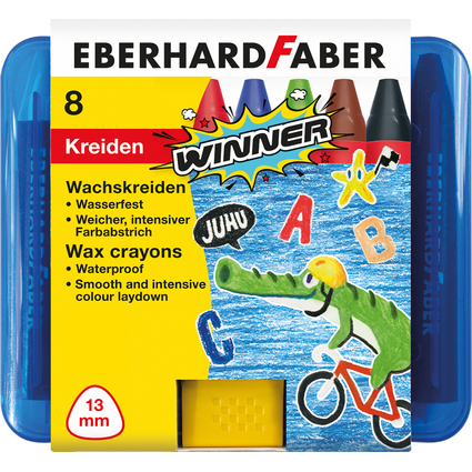 EBERHARD FABER Dreikant-Wachsmalkreide WINNER, 8er Etui