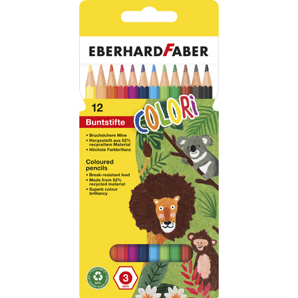 EBERHARD FABER Hexagonal-Buntstift COLORI, 12er Kartonetui