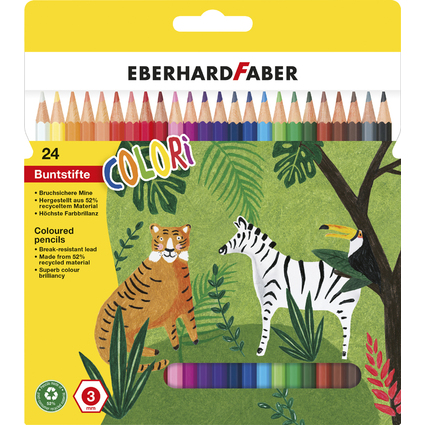 EBERHARD FABER Hexagonal-Buntstift COLORI, 24er Kartonetui