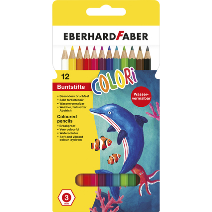 EBERHARD FABER Hexagonal-Buntstift COLORI, 12er Kartonetui