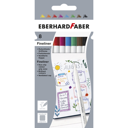 EBERHARD FABER Fineliner, 8er Kartonetui