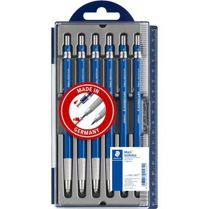 STAEDTLER Fallminenstift Mars technico 780 C, blau, 6er Etui