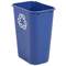 Rubbermaid Papierkorb, 39 Liter, rechteckig, PE, blau